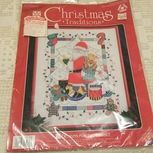 Christmas Traditions 1960 Patchwork Santa